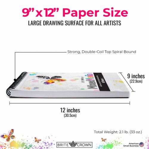 Brite Crown Mixed Media Sketch Pad 1-Pack (60 Sheets) - 9x12Sketch Book Perspective: bottom