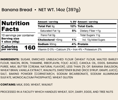Bakehouse Bread Company Banana Bread Perspective: bottom