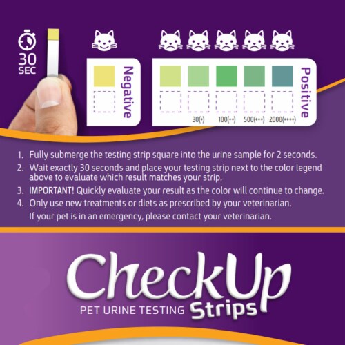 Coastline Global CheckUp Dog and Cat Urine Testing Strips for Detection of Kidney Condition Perspective: bottom
