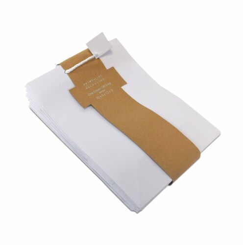 Occasionall Designer Large White Paper Gift Wrap Bags With Handles Solid Colors 12Pcs 10x5x13 Perspective: bottom