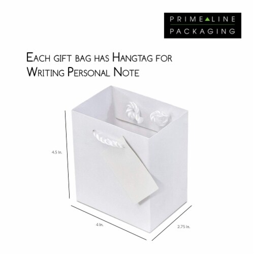 Occasionall Designer Extra Small White Paper Gift Wrap Bags Solid Colors Bulk 12Pk 4x2.75x4.5 12 Pcs Smith s Food and Drug