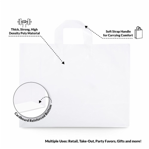 Prime Line Packaging Large Clear Plastic Bags with Soft Loop Handles Gift  Bulk 100 PK 16x6x12, 100 Pcs - Fred Meyer