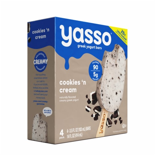 Yasso Cookies & Cream Frozen Greek Yogurt Bars Perspective: bottom