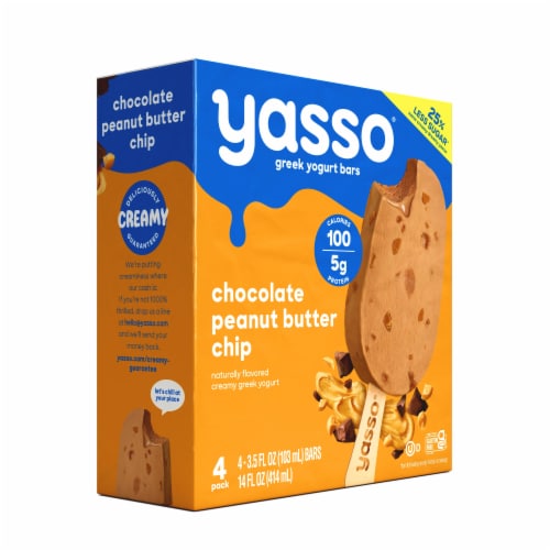 Yasso Chocolate Peanut Butter Chip Frozen Greek Yogurt Bars Perspective: bottom