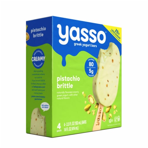 Yasso Frozen Greek Yogurt Pistachio Brittle Bars Perspective: bottom