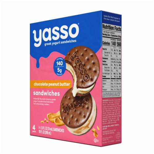 Yasso Frozen Greek Yogurt Peanut Butter Sandwiches Perspective: bottom