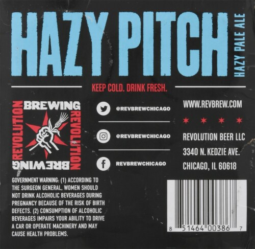 Revolution Brewing Hazy Pale Ale Perspective: bottom