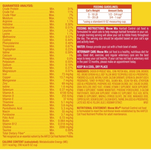 Meow Mix Hairball Control Dry Cat Food Perspective: bottom