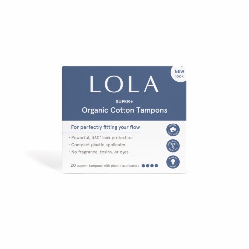 LOLA Super Plus Compact Organic Cotton Tampons Perspective: bottom