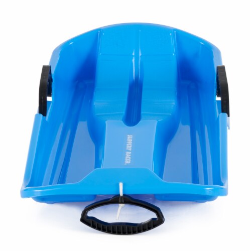 Slippery Racer Downhill Thunder Kids Toddler Plastic Toboggan Snow Sled, Blue Perspective: bottom