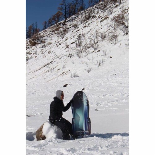 Slippery Racer Downhill Falcon Kids Foam Toboggan Snow Sled, Midnight Hologram Perspective: bottom