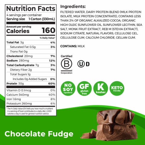 Orgain Milk Protein Shake, Chocolate Fudge Perspective: bottom