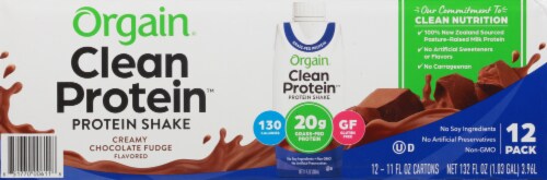 Orgain Grass-Fed Protein Shake, Creamy Chocolate Fudge - 12 pack, 11 fl oz cartons