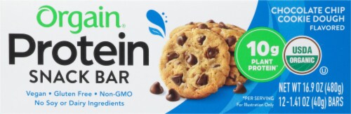 Orgain® Organic Chocolate Chip Cookie Dough Protein Snack Bars Perspective: bottom