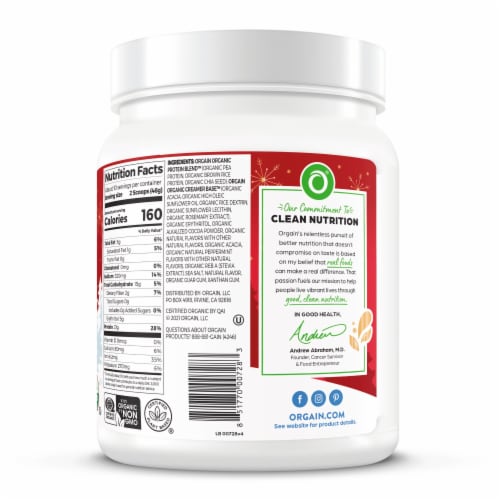 Orgain® Organic Protein™ Peppermint Hot Cocoa Plant-Based Protien Powder Perspective: bottom