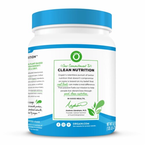 Orgain® Organic Protein™ + Oat Milk Chocolate Protein Powder Perspective: bottom