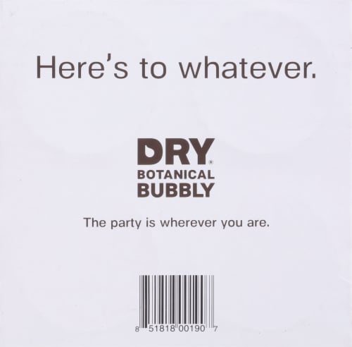 Dry® Botanical Bubbly® Vanilla Bean Botanical Sparkling Water Cans Perspective: bottom