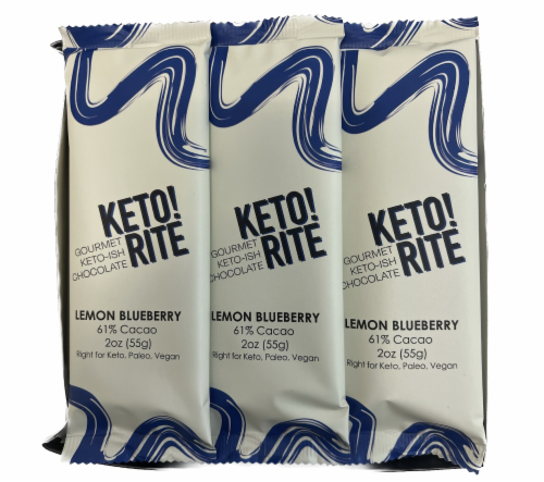 Lemon Blueberry Bars, 9 Pack - Sugar-Free, Gluten-Free, Vegan, Non-GMO, Kosher, Keto, 20oz Perspective: bottom