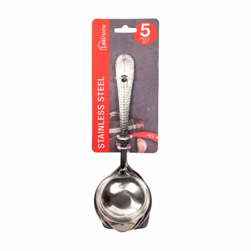 Premium Stainless Steel Hammered Mini Kitchen Utensils, 5 Piece Set Perspective: bottom