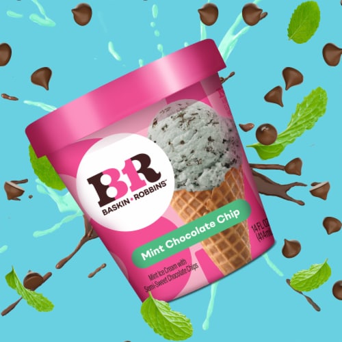 Baskin Robbins® Mint Chocolate Chip Ice Cream Pint Perspective: bottom