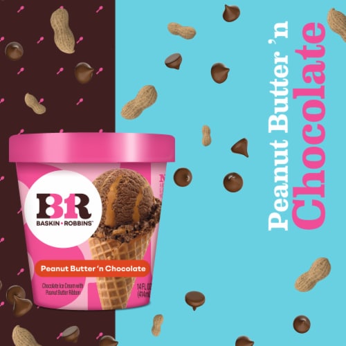 Baskin Robbins® Peanut Butter 'N Chocolate Ice Cream Pint Perspective: bottom