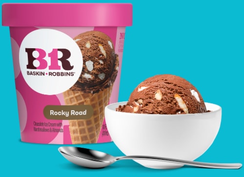 Baskin Robbins® Rocky Road Ice Cream Pint Perspective: bottom