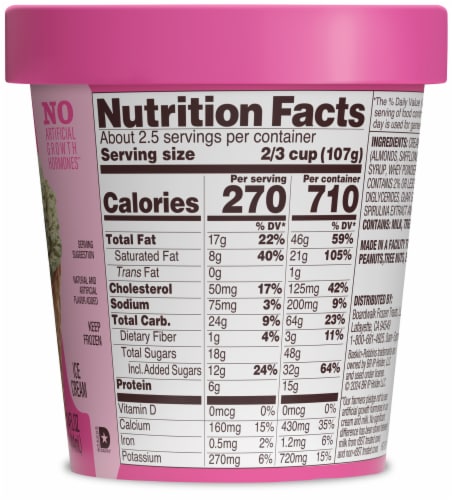 Baskin Robbins® Pistachio Almond Ice Cream Pint Perspective: bottom