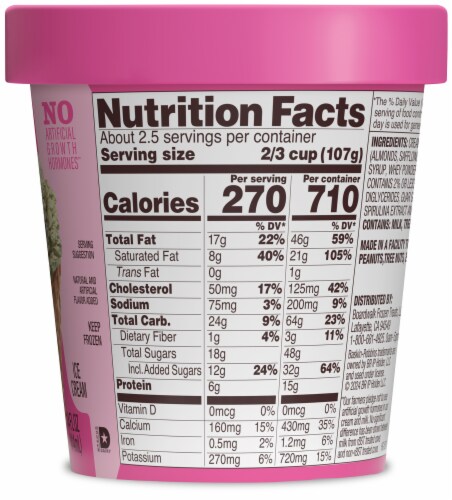 Baskin Robbins® Pistachio Almond Ice Cream Pint Perspective: bottom