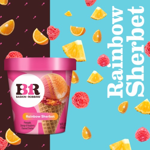 Baskin Robbins® Rainbow Sherbet Pint Perspective: bottom