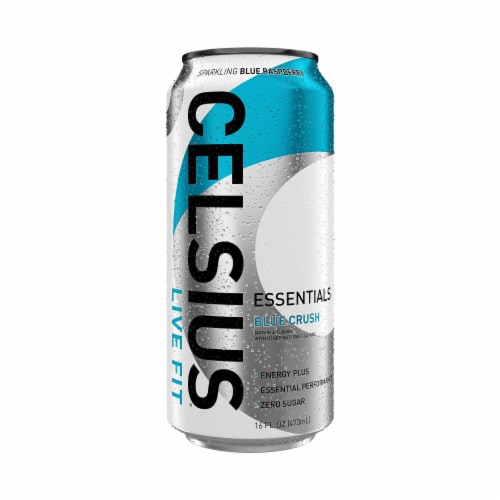 CELSIUS ESSENTIALS™ Sparkling Blue Crush Energy Drink Can Perspective: bottom