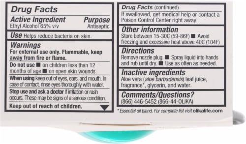 Olika Mint Citrus Hydrating Hand Sanitizer Clip-on Perspective: bottom