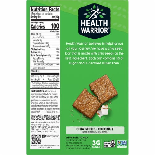 Health Warrior® Coconut Chia Bars Perspective: bottom