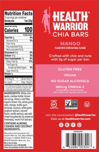 Health Warrior Mango Chia Seed Bars Perspective: bottom