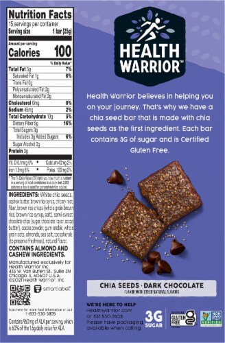 Health Warrior® Gluten Free Dark Chocolate Chia Bars Perspective: bottom