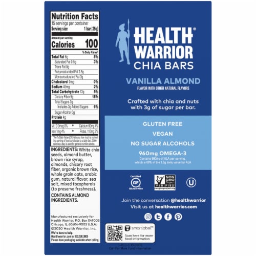 Health Warrior® Vanilla Almond Chia Bars Perspective: bottom