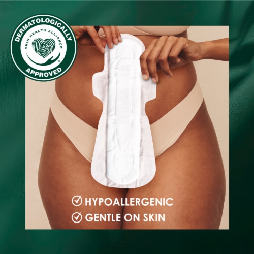 L. Cotton Top Layer Extra Long Maxi Pads Overnight Absorbency with Wings Unscented Perspective: bottom