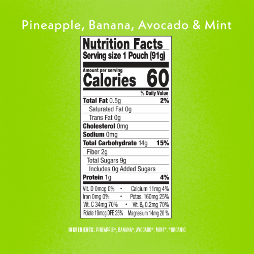 Once Upon a Farm™ Pineapple Banana and Avocado with Mint Organic Baby Food Pouch Perspective: bottom