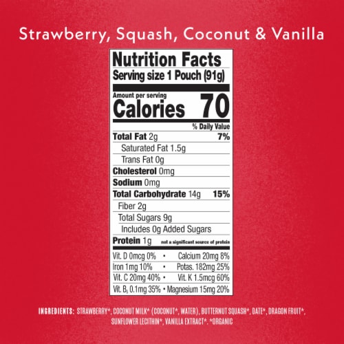 Once Upon a Farm™ Strawberry Squash Coconut and Vanilla Organic Baby Food Pouch Perspective: bottom
