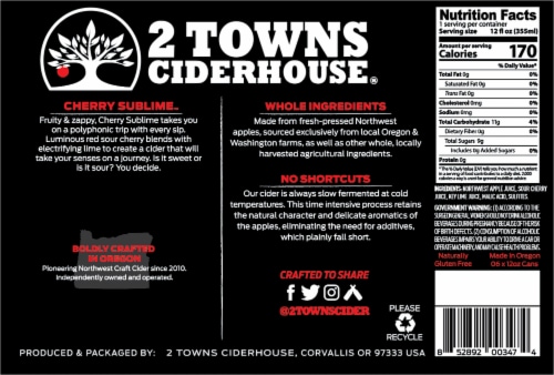 2 Towns Ciderhouse® Cosmic Currant Cranberry Currant Cider Perspective: bottom
