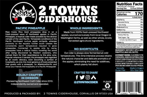 2 Towns Ciderhouse Pacific Pineapple Cider Perspective: bottom
