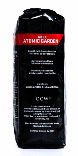 Oakland Coffee Atomic Garden Organic Ground Medium-Dark Roast- 12oz Bag Perspective: bottom