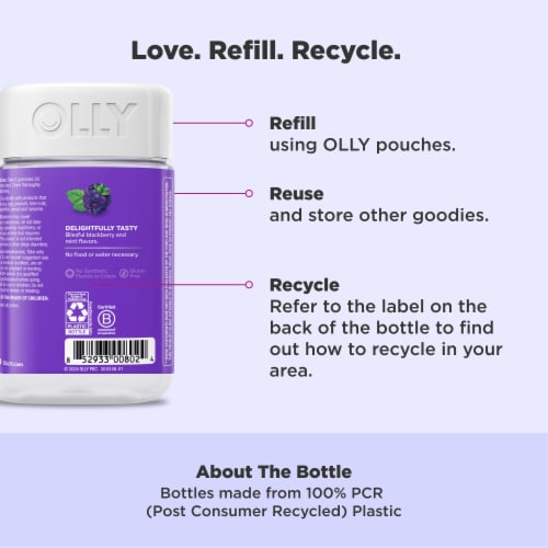 OLLY Sleep Blackberry Flavor Gummy Supplement Melatonin 3mg Perspective: bottom