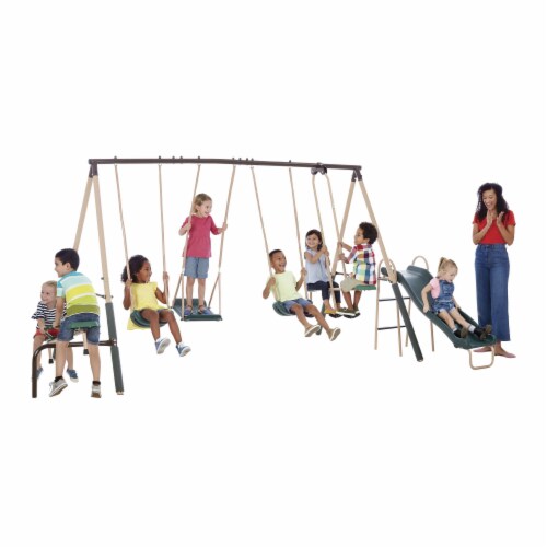 XDP Recreation Crestview Outdoor Swing Set w Slide Glider 3