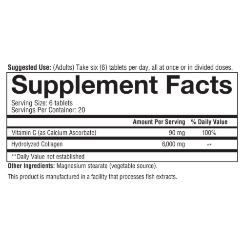 Youtheory Collagen with Vitamin C Tablets Perspective: bottom