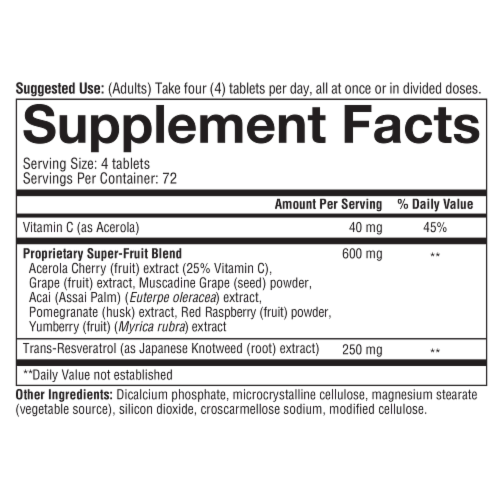Youtheory™ Resveratrol Anti-Aging Benefits Tablets Perspective: bottom