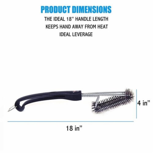 18 Grill Brush Stainless Steel Wire Bristles And Stiff Handle- Grill