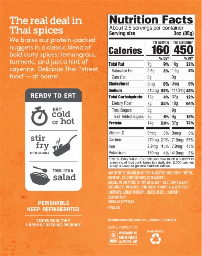 Hodo® Organic Thai Curry Nuggets Perspective: bottom