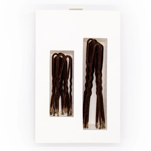 No-Slip Frenchies Brown Velvet Hairpins  - 20 Pins Perspective: bottom