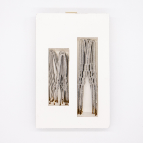 No-Slip Frenchies Grey Velvet Hairpins  - 20 Pins Perspective: bottom