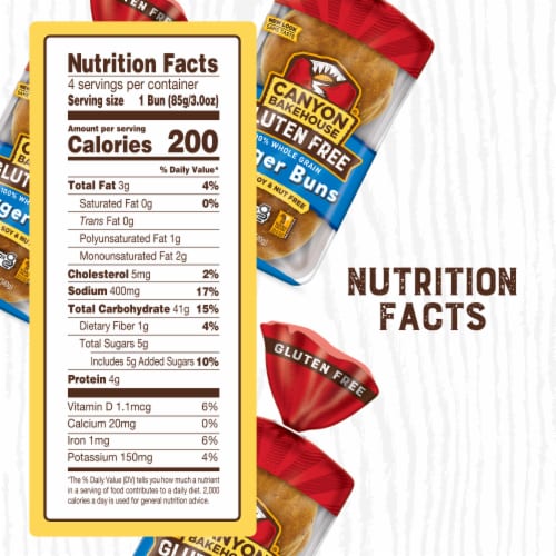 Canyon Bakehouse Burger Buns Gluten Free 100% Whole Grain Hamburger Buns Fresh Perspective: bottom